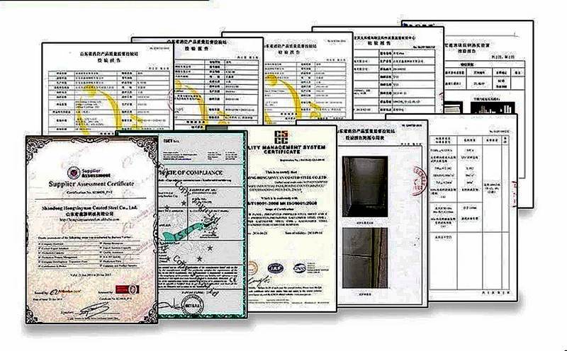 certificate with sandwich panel