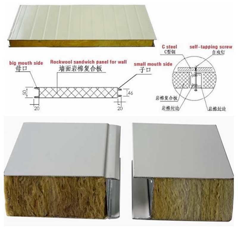 Buy Rockwool Insulation Boards Fireproof Metal Wall Cladding Roofing ...