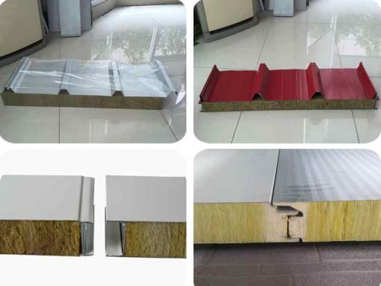 75mm color steel insulated rockwool sandwich panel