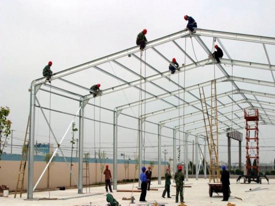 Steel Factory Warehouse  with purlin section beam