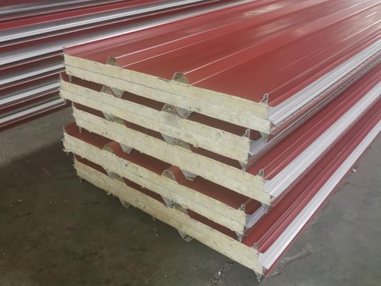 75mm color steel insulated rockwool sandwich panel